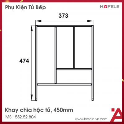 Khay Chia Ngăn Kéo Rộng 450mm Hafele 552.52.804