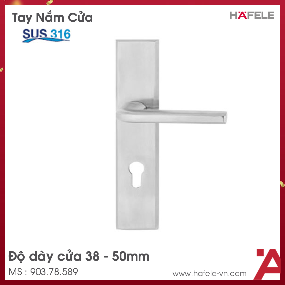 Tay Nắm Gạt Đế Dài Mở Phải C/C 72mm Hafele 903.78.589
