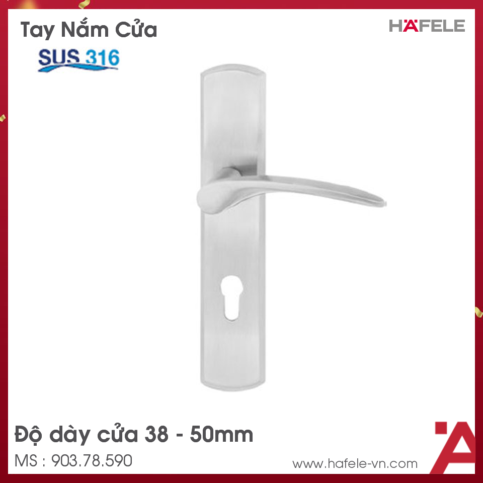 Tay Nắm Gạt Đế Dài C/C 72mm Hafele 903.78.590