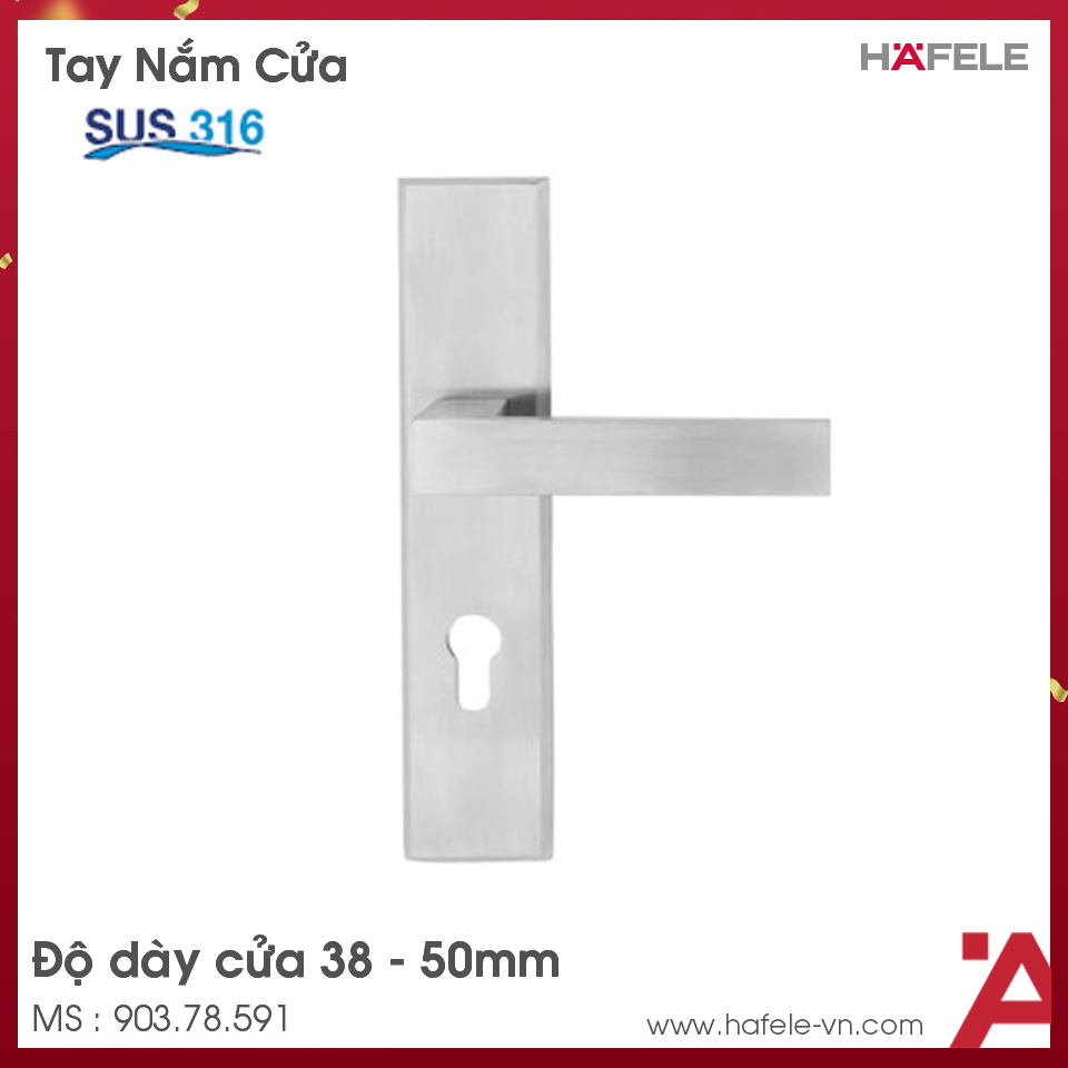 Tay Nắm Gạt Đế Dài C/C 72mm Hafele 903.78.591