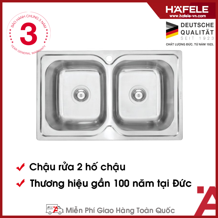 Chậu Rửa Chén HS19-SSN2R90 Hafele 567.23.010