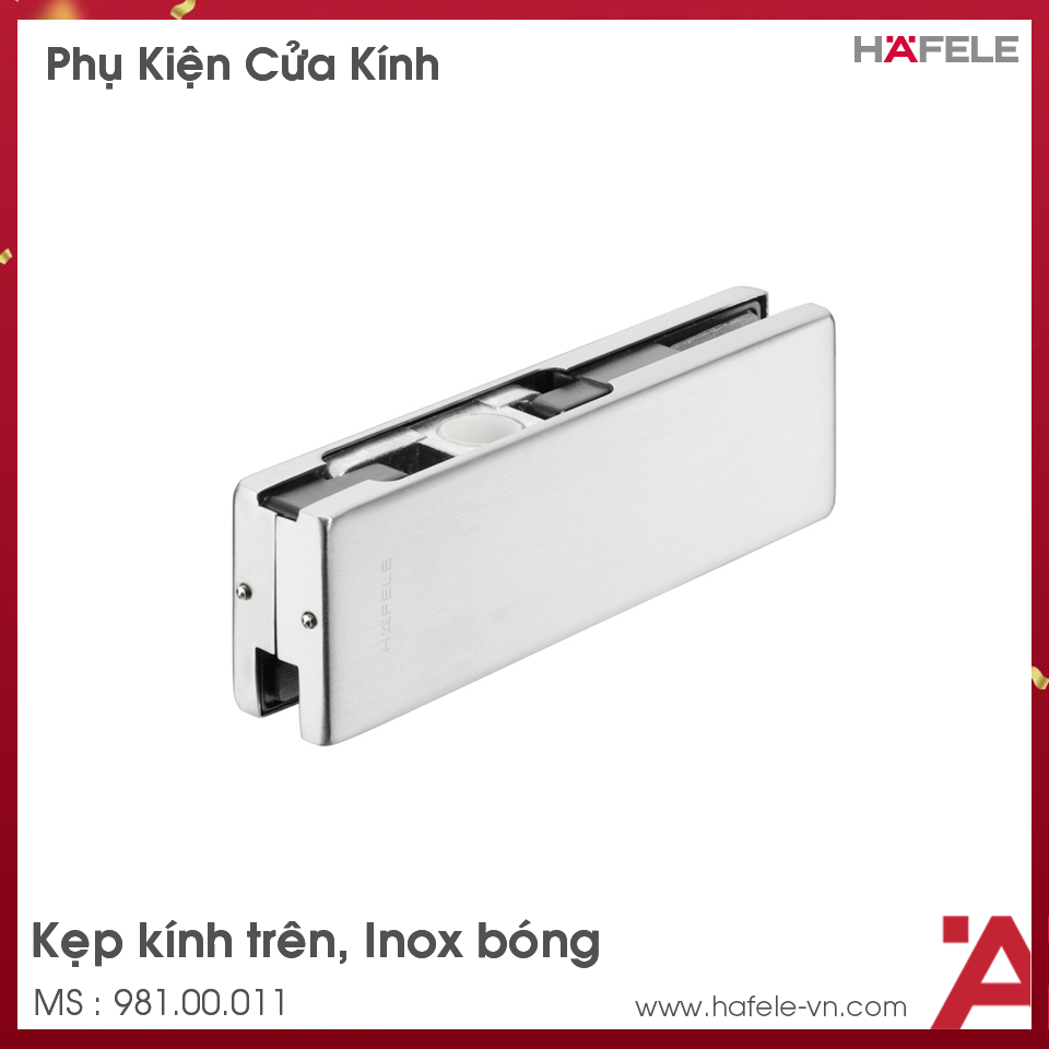 Kẹp Kính Trên Inox Bóng Hafele 981.00.011