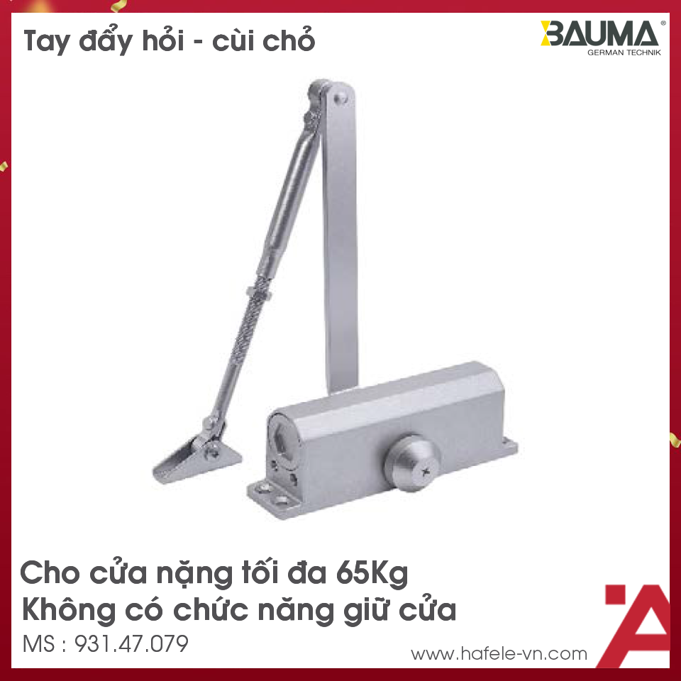 Tay Đẩy Hơi Cùi Chỏ 65Kg BM-165 Bauma 931.47.079