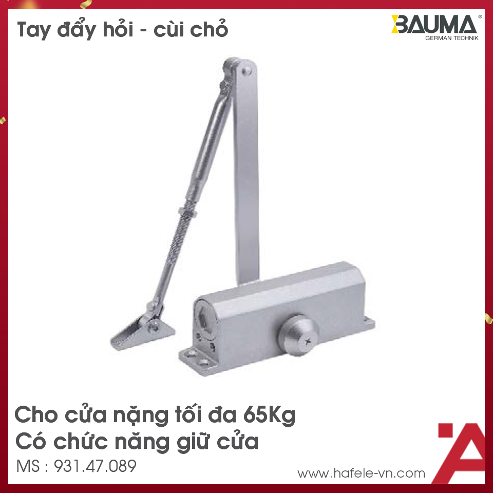 Tay Đẩy Hơi Cùi Chỏ 65Kg BM-165 Bauma 931.47.089
