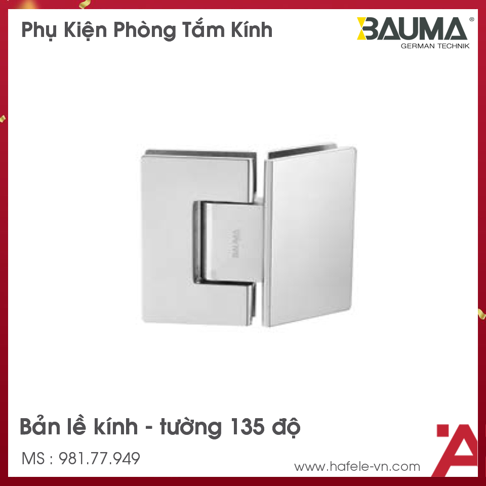 Bản Lề Phòng Tắm Kính 135º Bauma 981.77.949