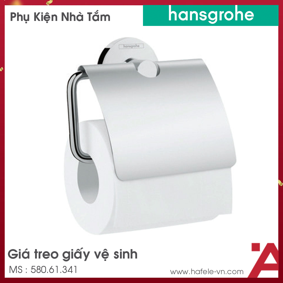 Giá Treo Giấy Vệ Sinh Có Nắp Che Logis Hansgrohe 580.61.341