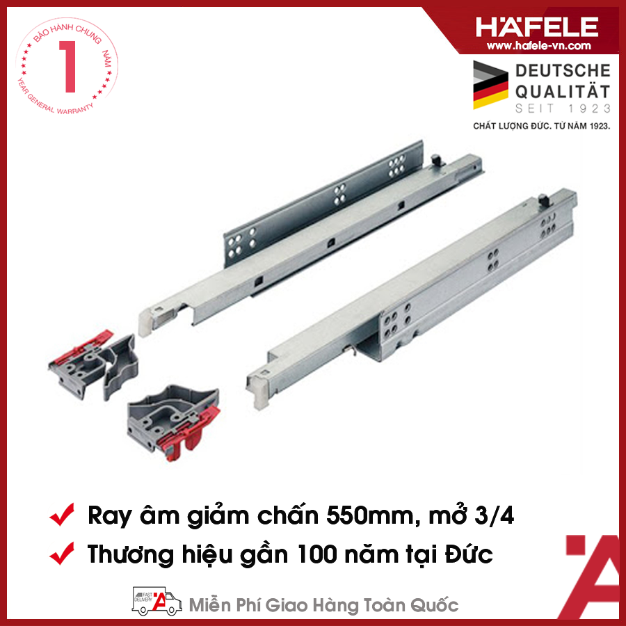 Ray Âm EPC Plus Giảm Chẩn Mở 3/4 D550mm Hafele 433.03.007