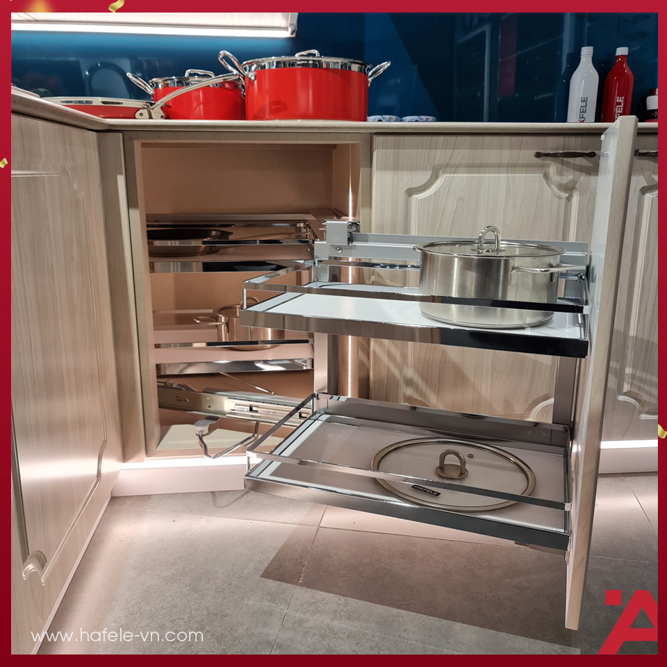 Bộ Rổ Kéo Magic Corner Xoay Phải Hafele 546.17.005