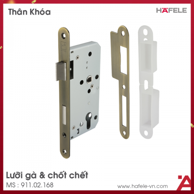 Thân Khóa Lưỡi Gà Chốt Chết C/C 72mm Hafele 911.02.168