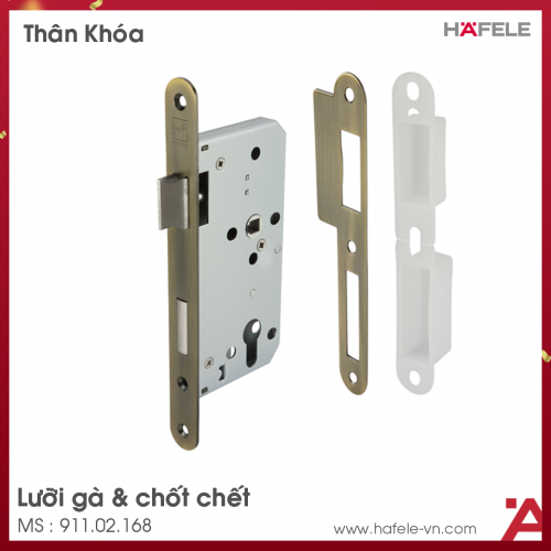 Thân Khóa Lưỡi Gà Chốt Chết C/C 72mm Hafele 911.02.168