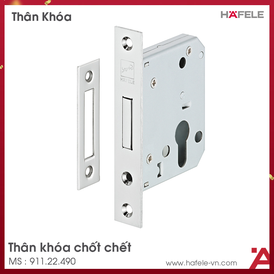 Thân Khóa Chốt Chết Hafele 911.22.490