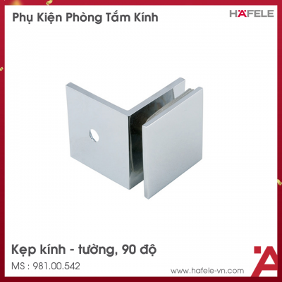 Kẹp Kính - Tường Nhà Tắm 90º Có Đế Hafele 981.00.542