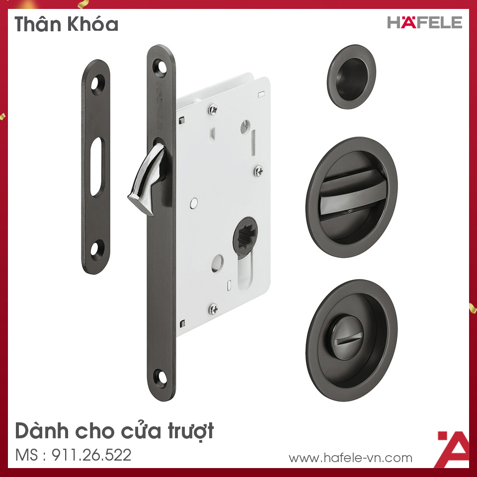 Bộ Thân Khóa Cho Cửa Trượt Hafele 911.26.522