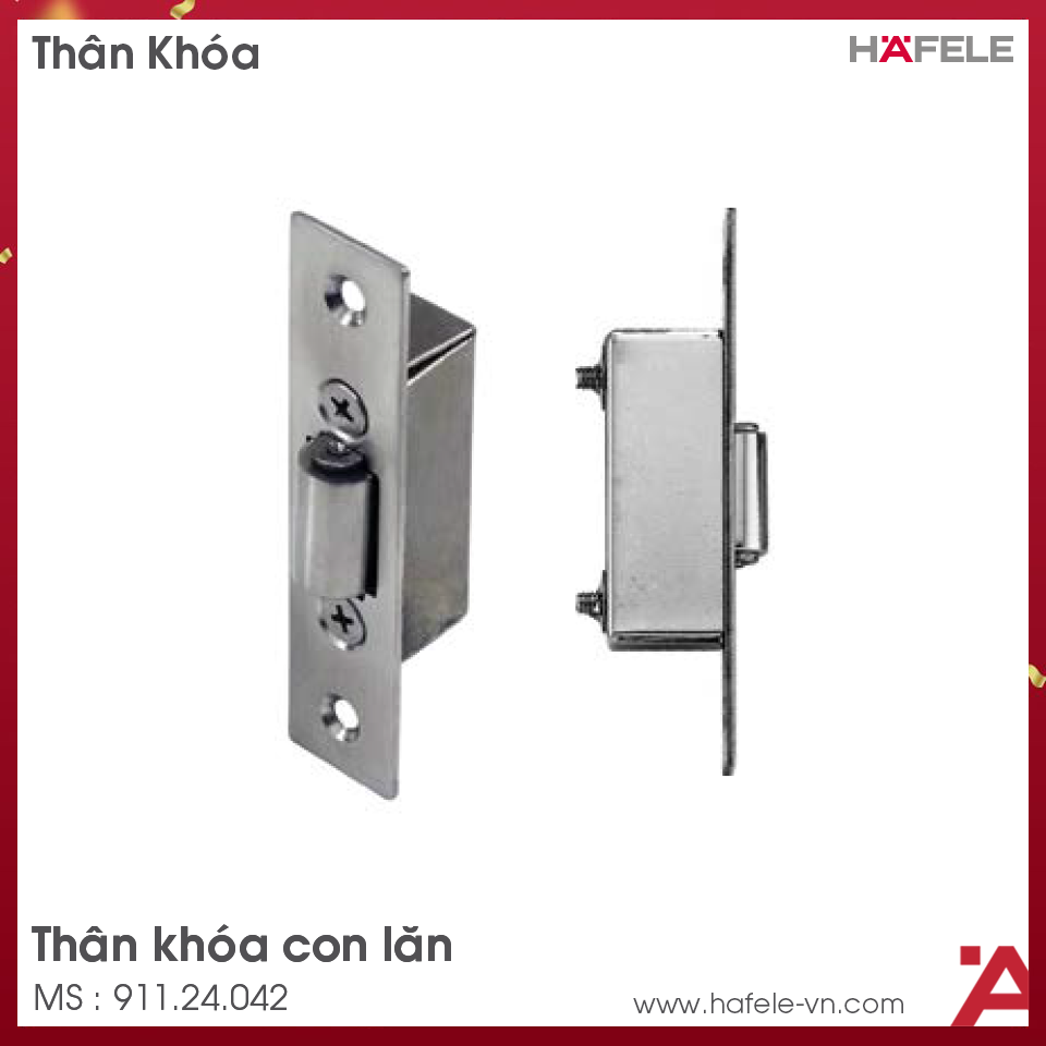 Thân Khóa Chốt Bật Con Lăn Hafele 911.24.042