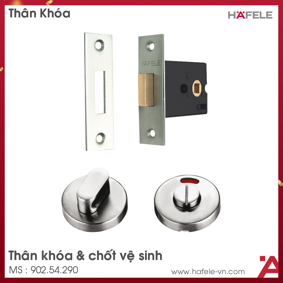 Thân Khóa & Chốt Vệ Sính Hafele 902.54.290