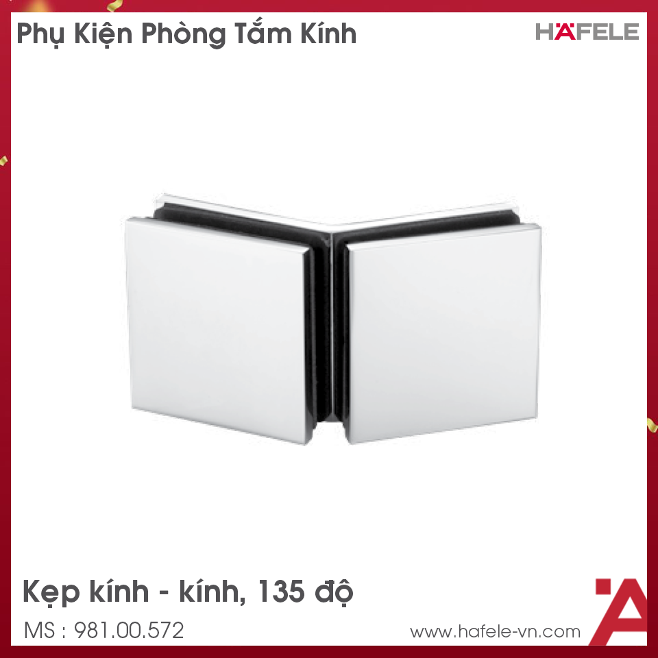 Kẹp Kính - Kính 135° Hafele 981.00.572