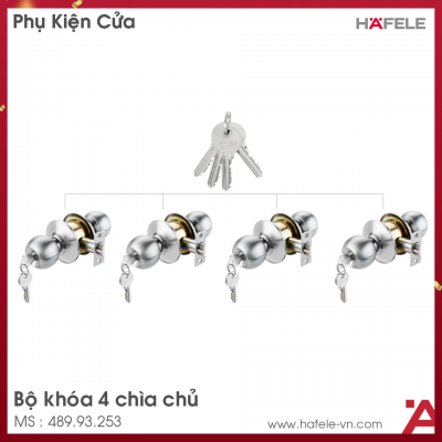 Bộ Khóa 4 Ổ Khóa Tròn Và Chìa Chủ Hafele 489.93.253