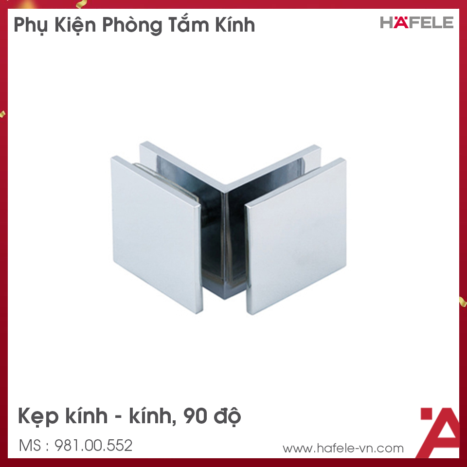 Kẹp Kính 90° Phòng Tắm Kính Hafele 981.00.552