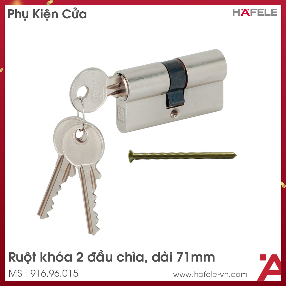 Ruột Khóa Cửa Chính 71mm Hafele 916.96.015