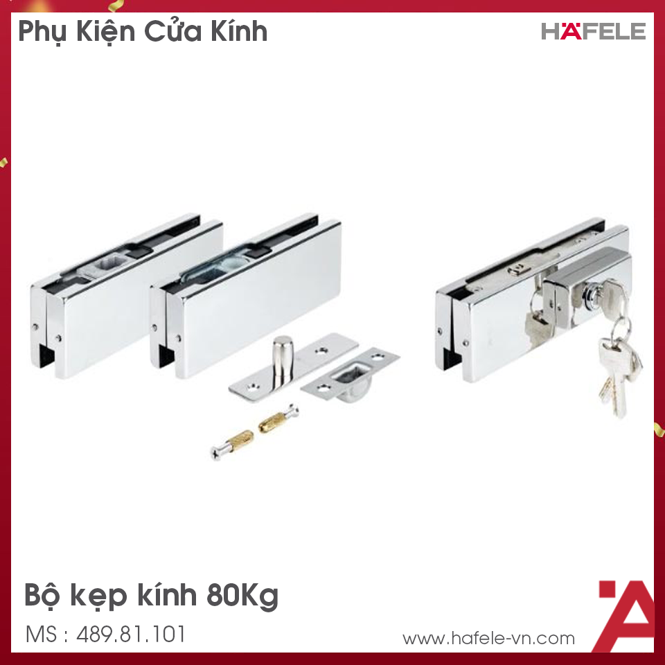 Bộ Kẹp Kính 80Kg Hafele 489.81.101