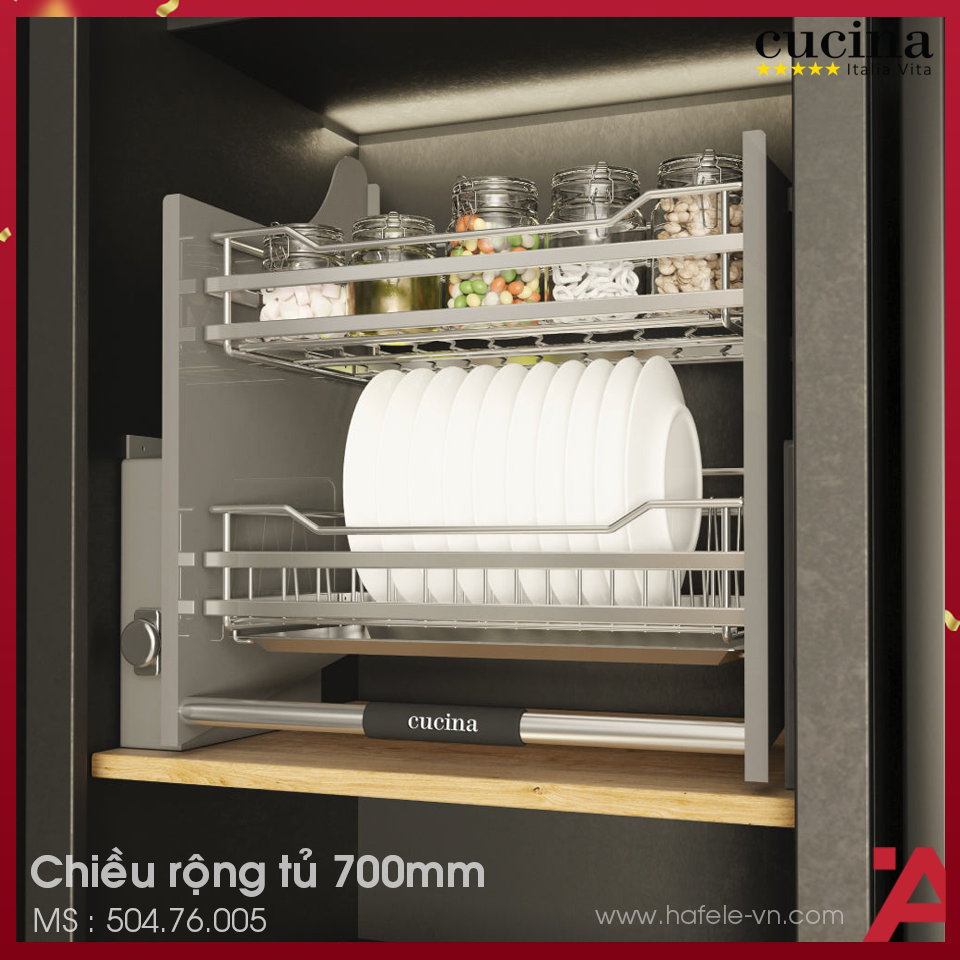 Rổ Chén Đĩa Di Động Lento 700mm Cucina 504.76.005