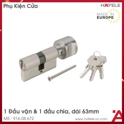 Ruột Khóa 1 Đầu Chìa 1 Đầu Vặn 63mm Hafele 916.08.672