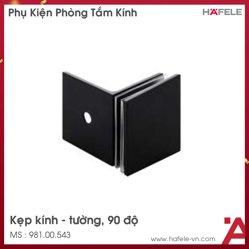 Kẹp Kính Tường 90° Có Đế Hafele 981.00.543