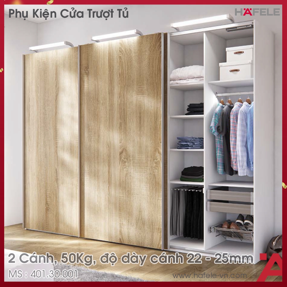 Phụ Kiện Cửa Trượt Tủ Slido Classic 50 IF Hafele 401.30.001