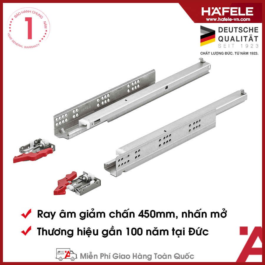 Ray Âm EPC Plus Nhấn Mở 450mm Hafele 433.03.135