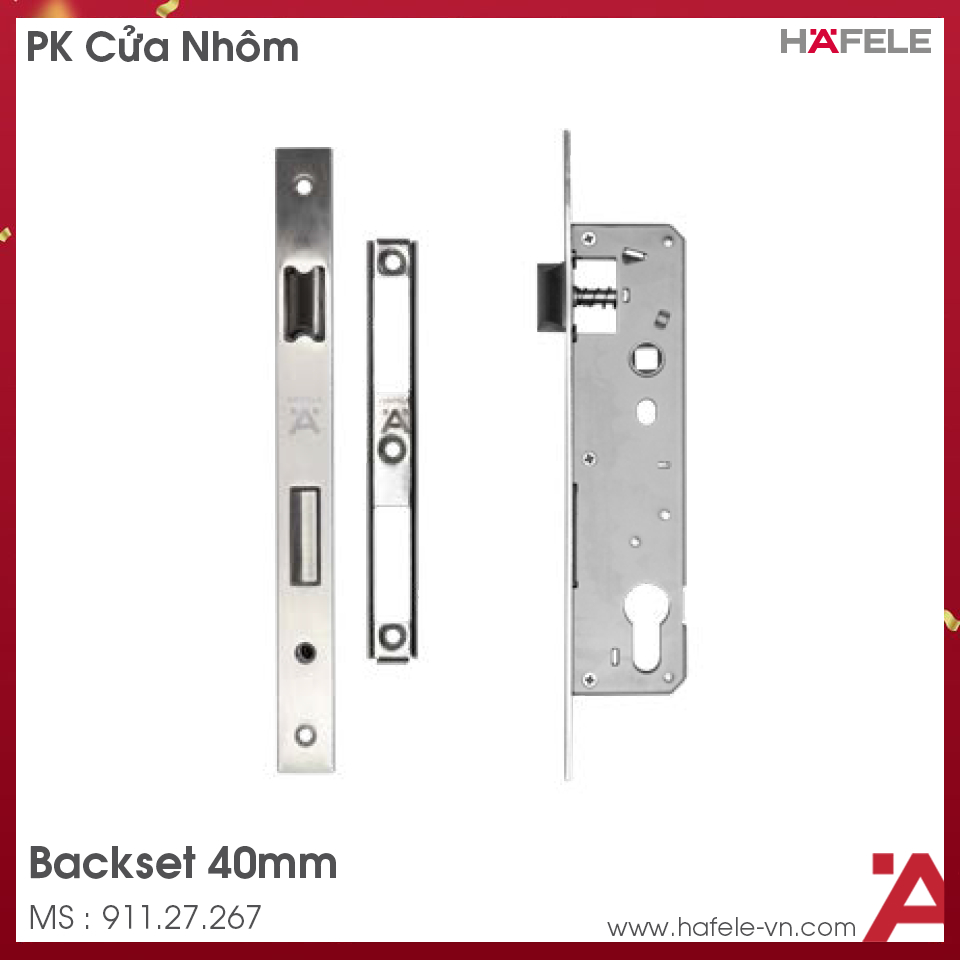 Thân Khóa Cửa Nhôm 40mm Hafele 911.27.267