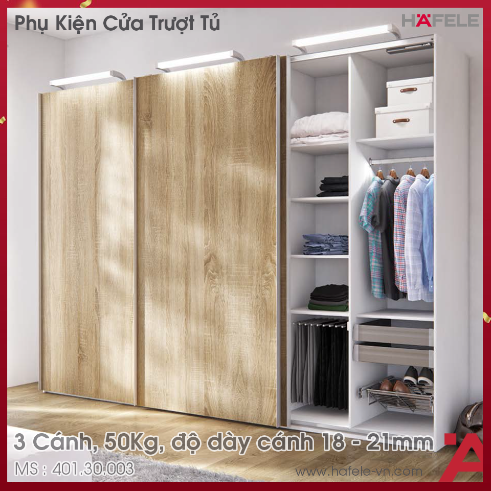 Phụ Kiện Cửa Trượt Tủ Slido Classic 50 IF Hafele 401.30.003