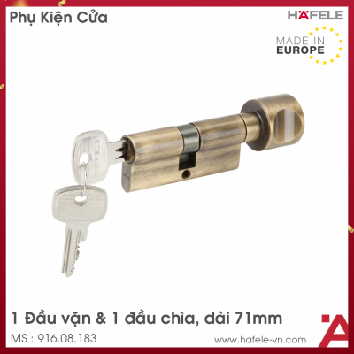 Ruột Khóa 1 Đầu Chìa 1 Đầu Vặn 71mm Hafele 916.08.183