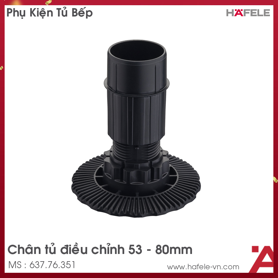 Chân Tủ Có Điều Chỉnh Chiều Cao H60mm Hafele 637.76.351