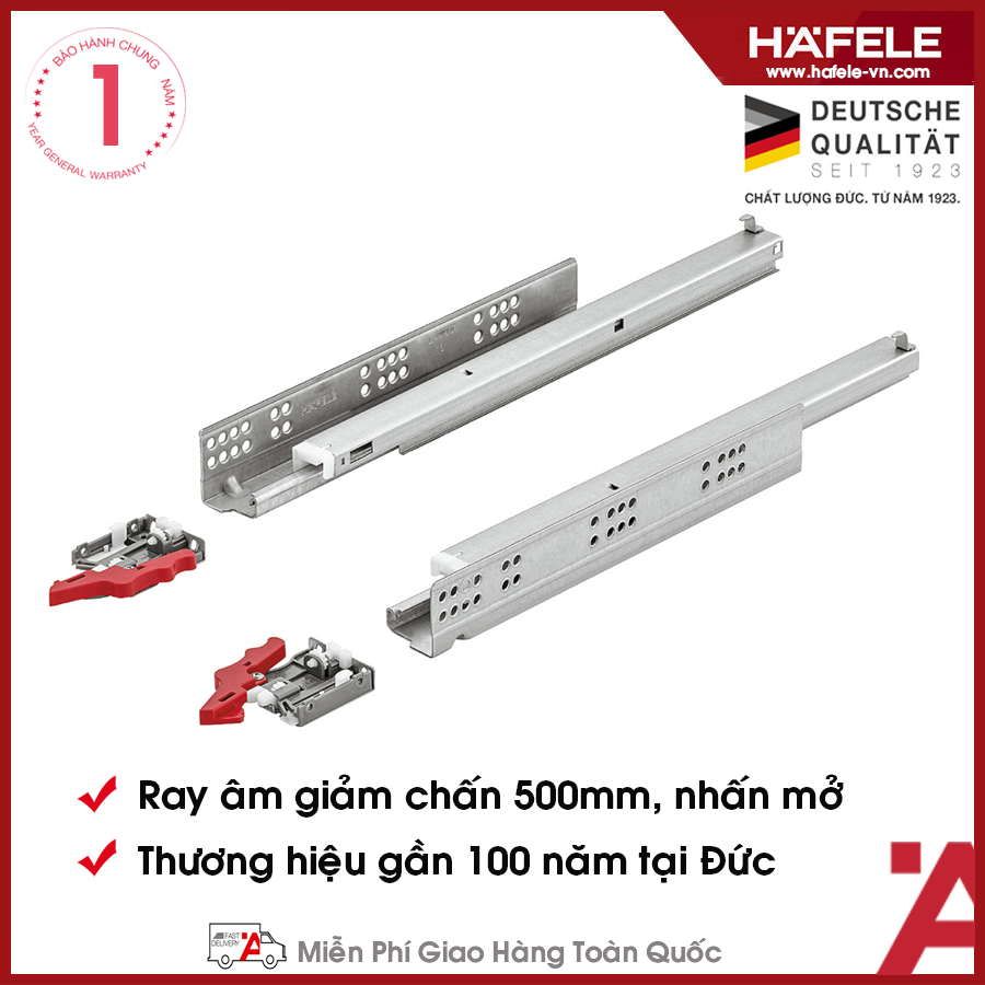 Ray Âm EPC Plus Nhấn Mở 500mm Hafele 433.03.136