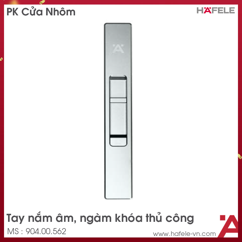 Tay Nắm Âm Cửa Nhôm HL252A-FORK Hafele 904.00.562