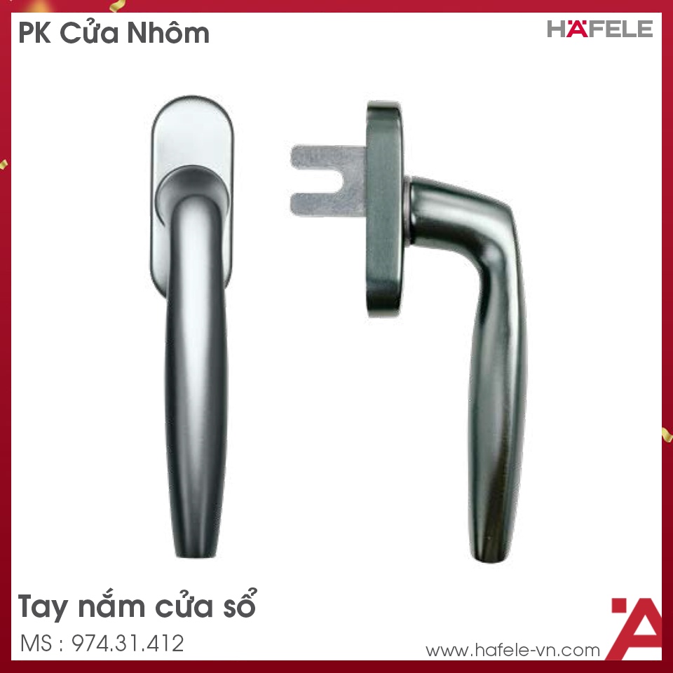 Tay Nắm Cửa Sổ Nhôm HL859 Hafele 974.31.412