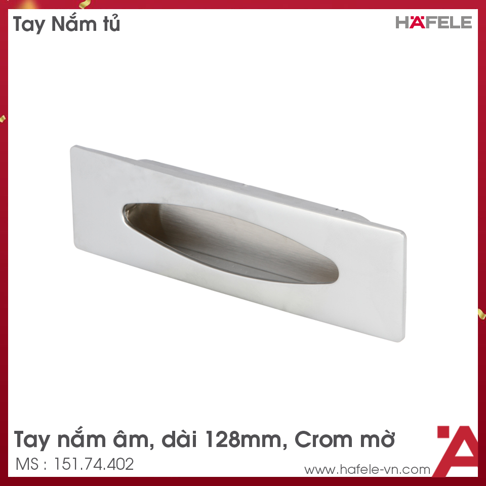 Tay Nắm Tủ Âm 128mm Hafele 151.74.402