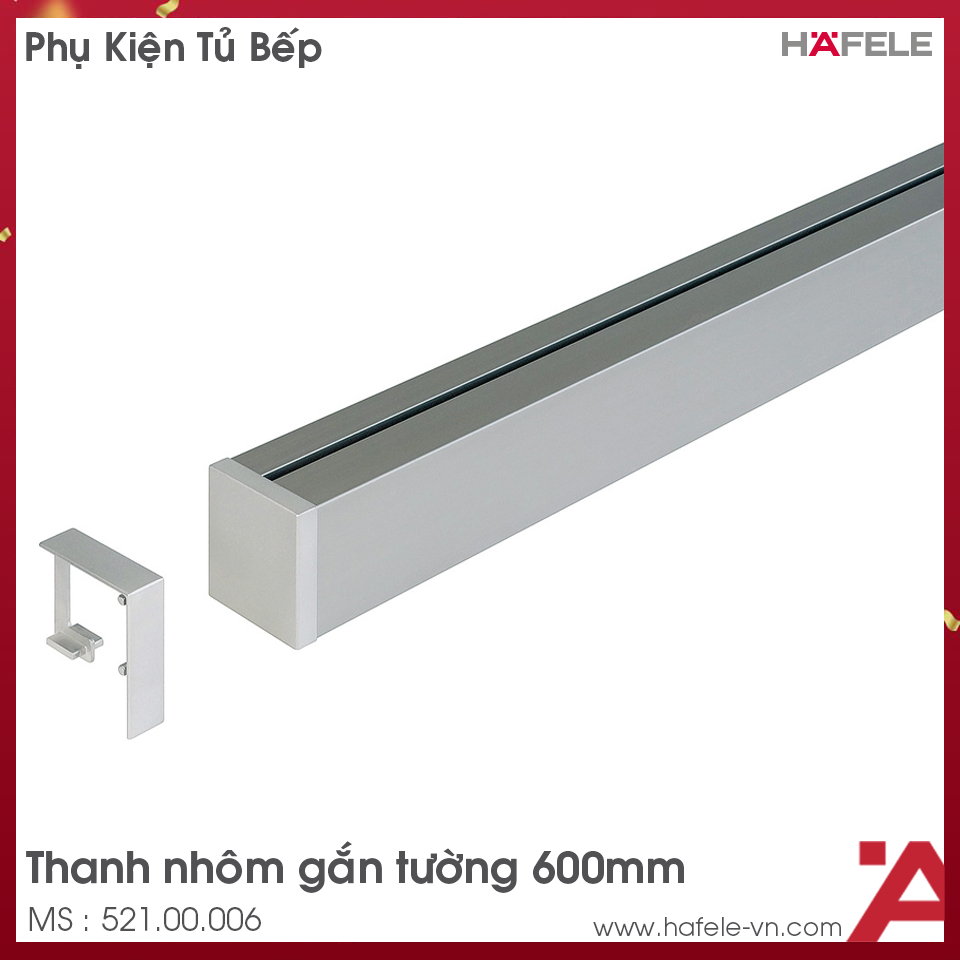 Thanh Nhôm Gắn Tường Dài 600mm Hafele 521.00.006