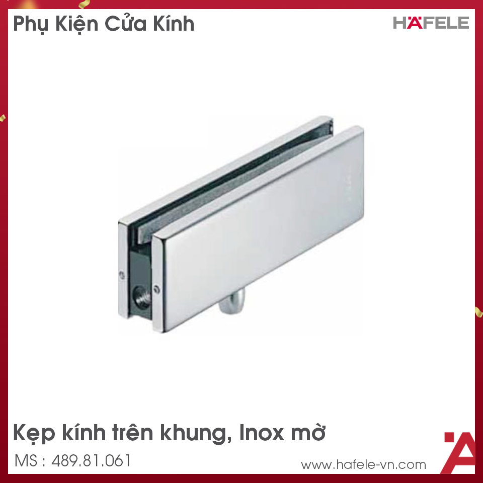 Kẹp Kính Trên Khung Inox Mờ Hafele 489.81.061