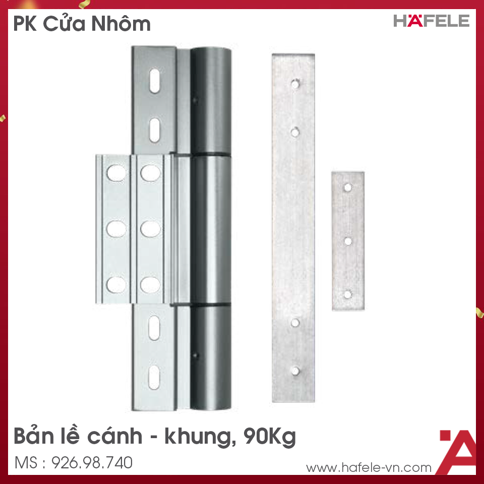 Bản Lề Cánh Khung Cửa Nhôm 90Kg Hafele 926.98.740