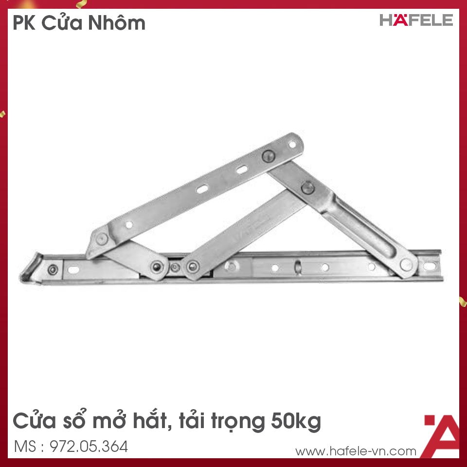 Bản Lề Chữ A Cửa Nhôm 50Kg Hafele 972.05.364