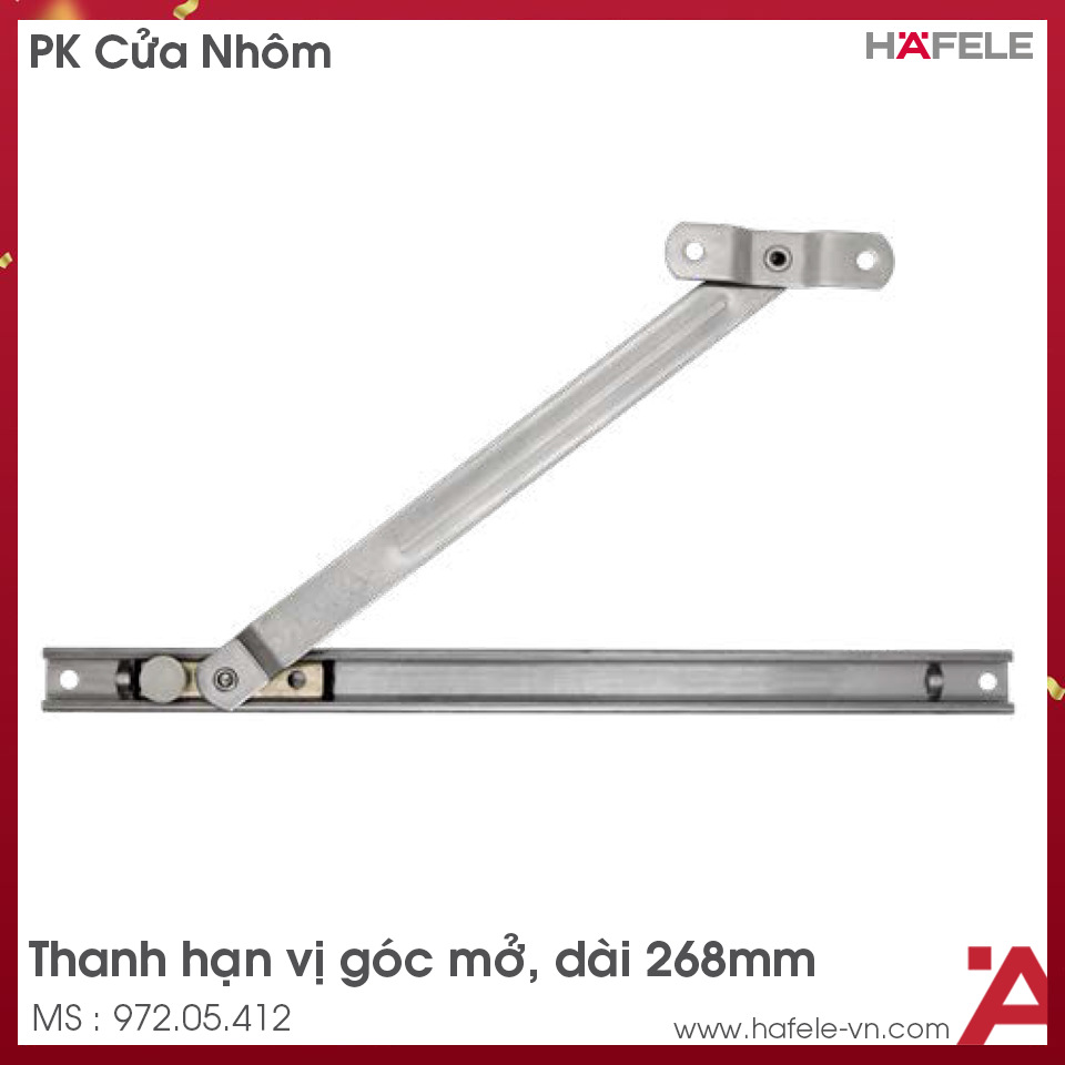 Thanh Hạn Vị Cửa Nhôm 268mm Hafele 972.05.412
