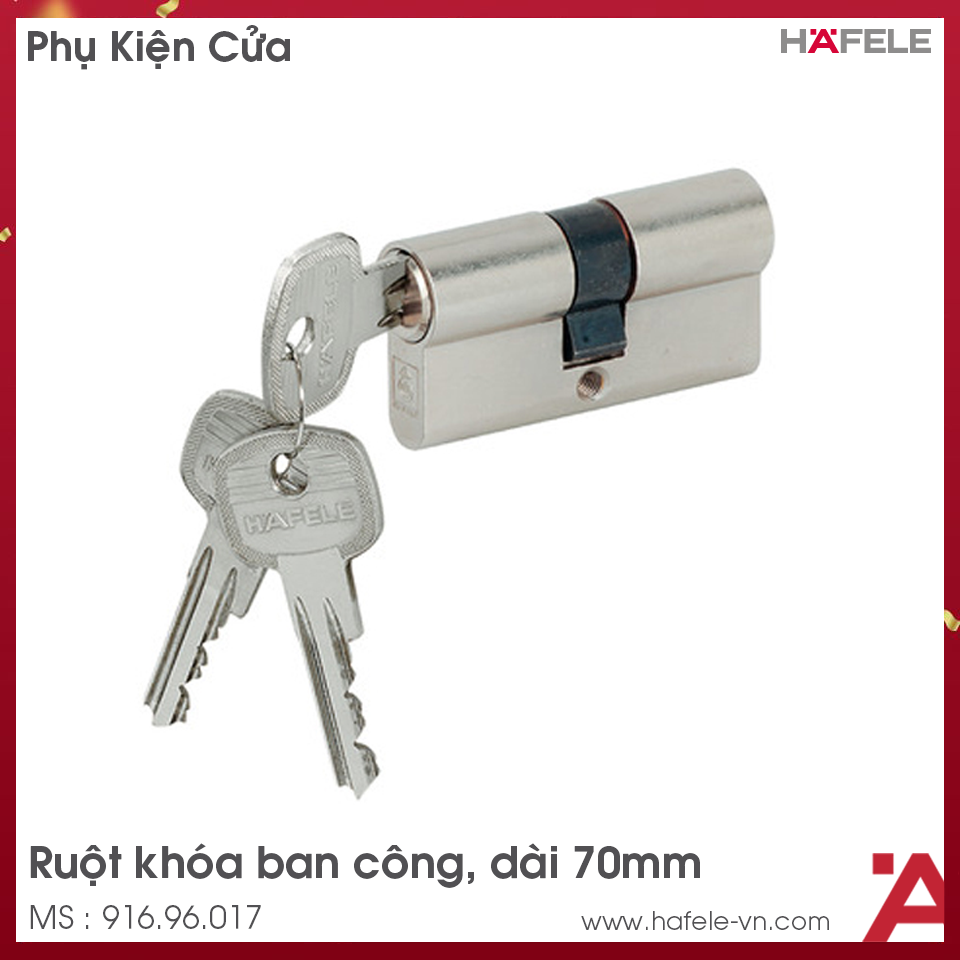Ruột Khóa Ban Công 70mm Hafele 916.96.017