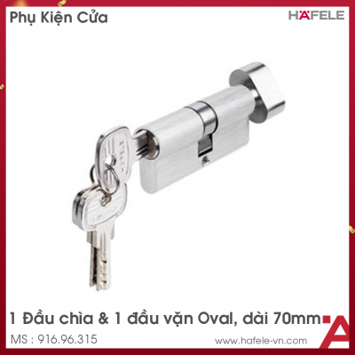 Ruột Khóa 1 Đầu Chìa 1 Đầu Vặn 70mm Hafele 916.96.315