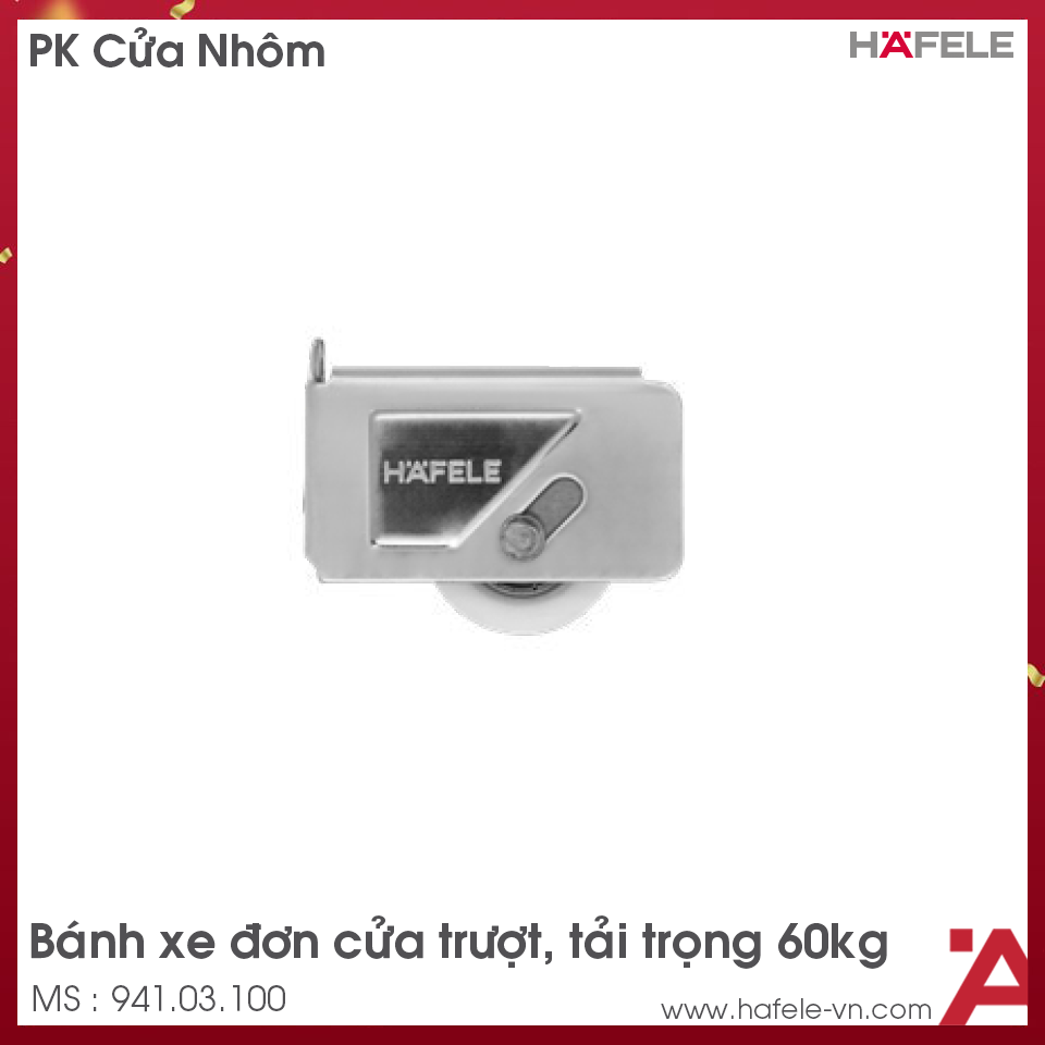 Bánh Xe Đơn Cửa Nhôm 60Kg Hafele 941.03.100