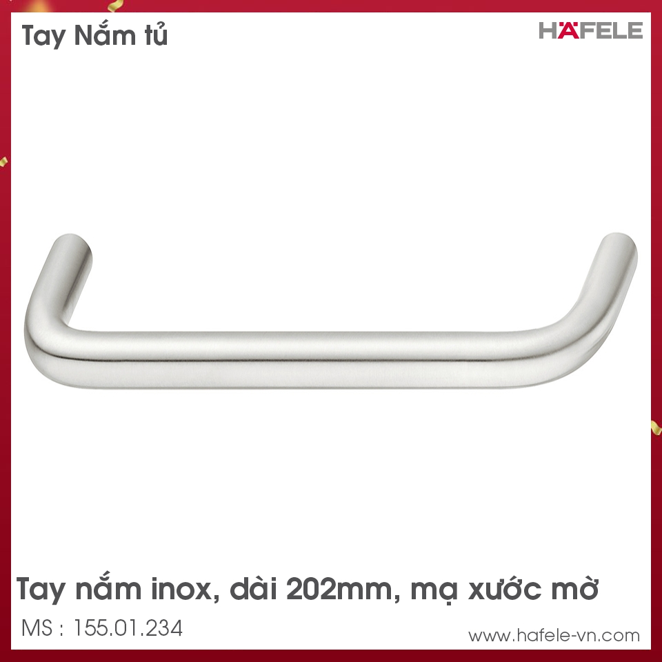 Tay Nắm Tủ Inox 202mm Hafele 155.01.234