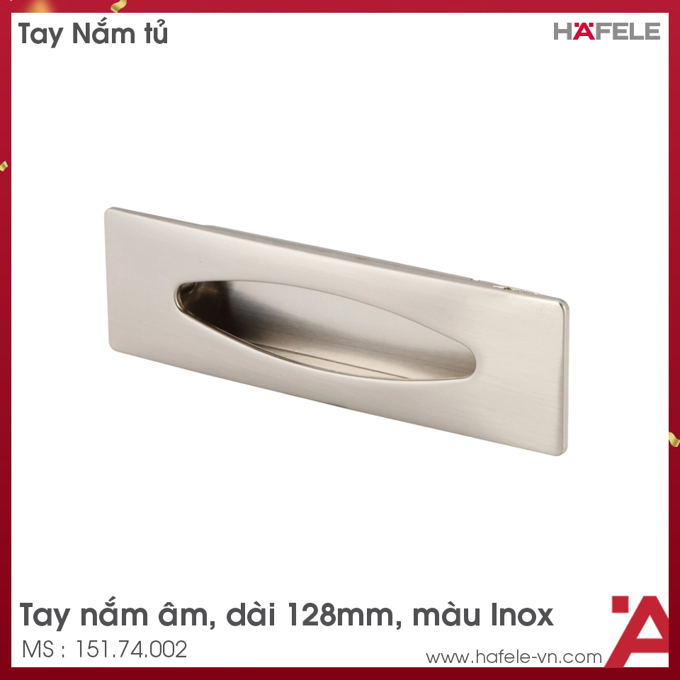 Tay Nắm Tủ Âm 128mm Hafele 151.74.002