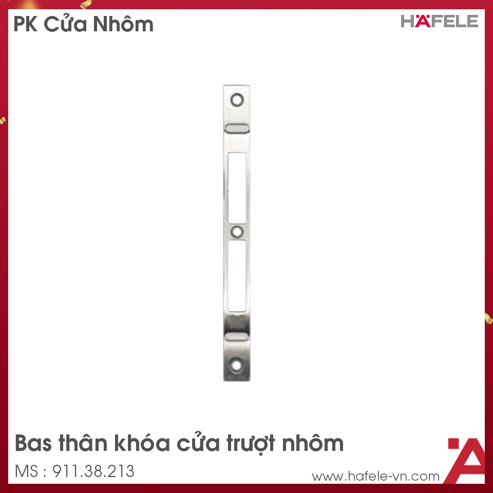 Bas Thân Khóa Cửa Trượt Nhôm Hafele 911.38.213