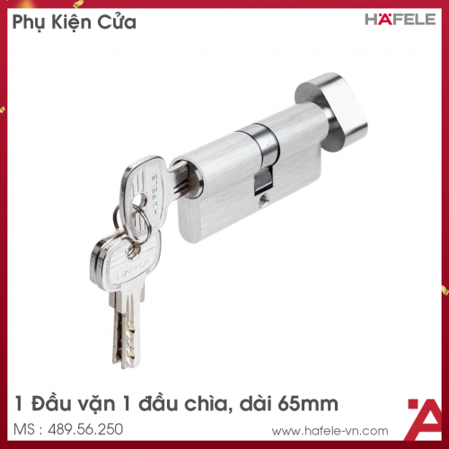 Ruột Khóa 65mm 1 Đầu Vặn 1 Đầu Chìa Hafele 489.56.250