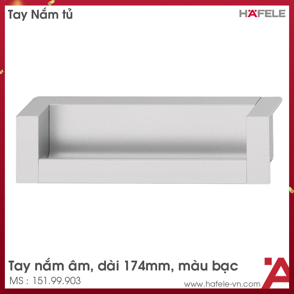 Tay Nắm Tủ Âm 174mm Hafele 151.99.903